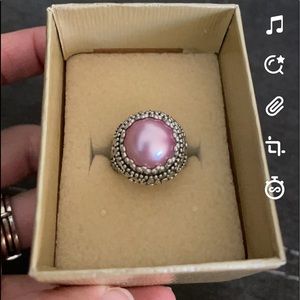 Cultured Pearl Sterling Silver Ring